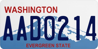 WA license plate AAD0214
