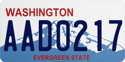 WA license plate AAD0217