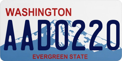 WA license plate AAD0220