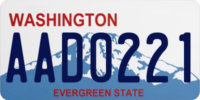 WA license plate AAD0221