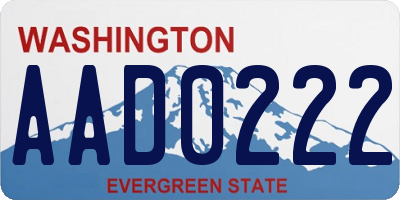 WA license plate AAD0222