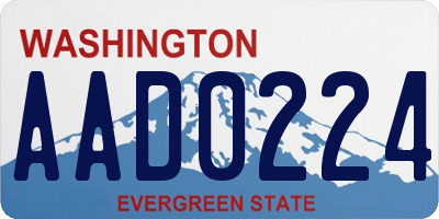 WA license plate AAD0224