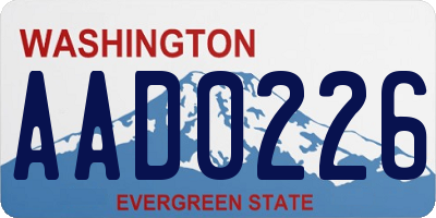 WA license plate AAD0226