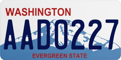 WA license plate AAD0227