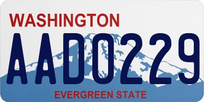 WA license plate AAD0229