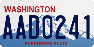 WA license plate AAD0241
