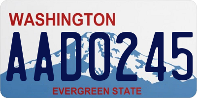 WA license plate AAD0245