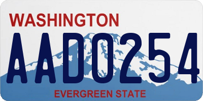WA license plate AAD0254