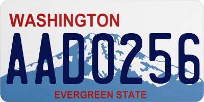 WA license plate AAD0256