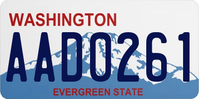 WA license plate AAD0261