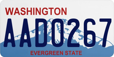 WA license plate AAD0267
