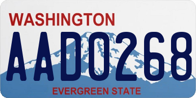 WA license plate AAD0268