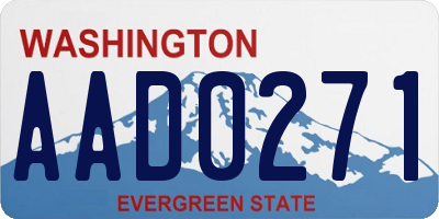 WA license plate AAD0271