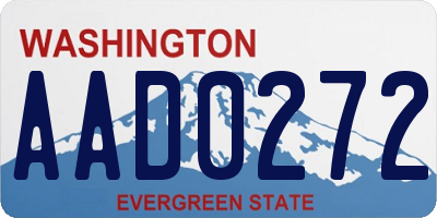 WA license plate AAD0272