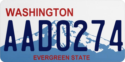WA license plate AAD0274