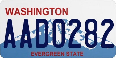 WA license plate AAD0282