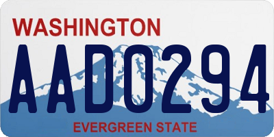 WA license plate AAD0294