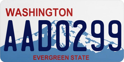 WA license plate AAD0299