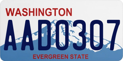 WA license plate AAD0307
