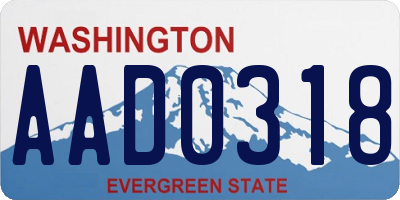 WA license plate AAD0318