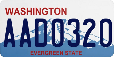 WA license plate AAD0320
