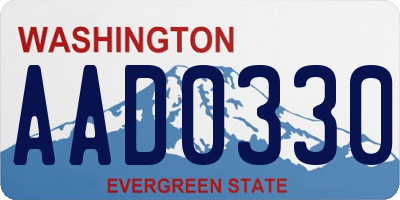 WA license plate AAD0330