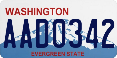 WA license plate AAD0342