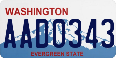 WA license plate AAD0343