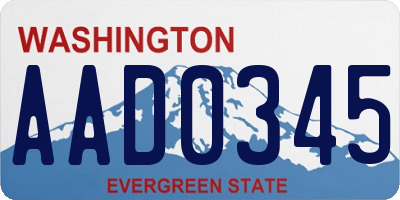 WA license plate AAD0345