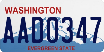 WA license plate AAD0347