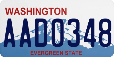 WA license plate AAD0348