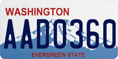 WA license plate AAD0360