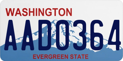 WA license plate AAD0364