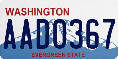 WA license plate AAD0367