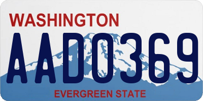 WA license plate AAD0369