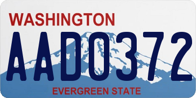 WA license plate AAD0372