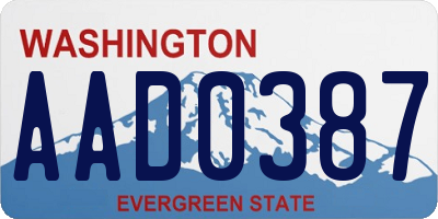 WA license plate AAD0387