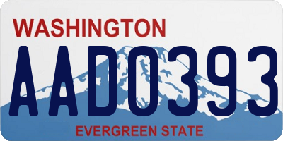 WA license plate AAD0393