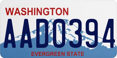 WA license plate AAD0394