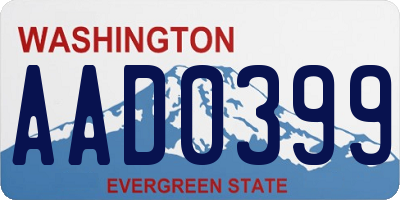 WA license plate AAD0399