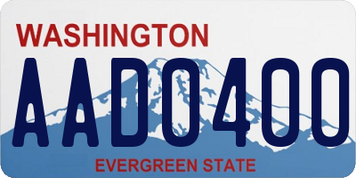 WA license plate AAD0400