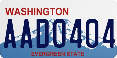 WA license plate AAD0404