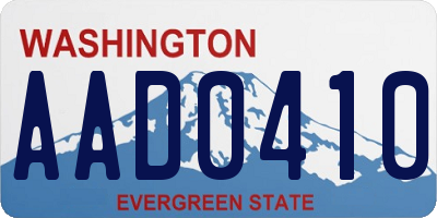 WA license plate AAD0410