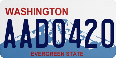 WA license plate AAD0420
