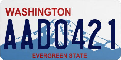 WA license plate AAD0421