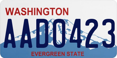 WA license plate AAD0423