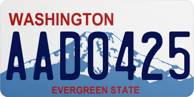 WA license plate AAD0425