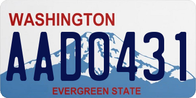 WA license plate AAD0431