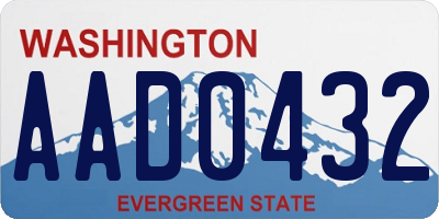 WA license plate AAD0432