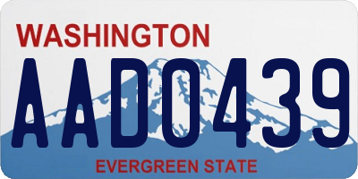 WA license plate AAD0439